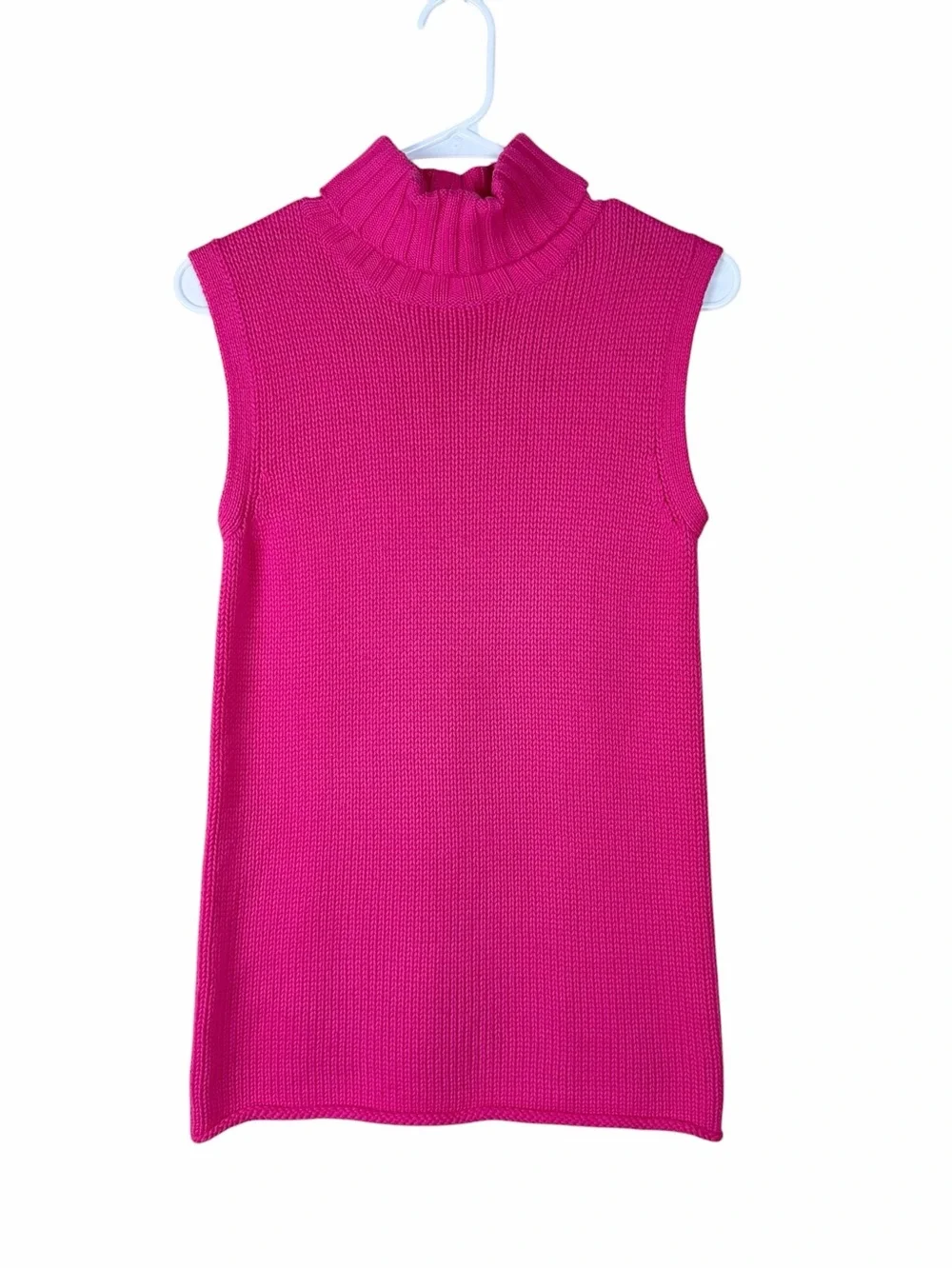 Bagatelle Sweater Tank Size Small Pink Cotton Y2K Preppy Turtleneck Knit